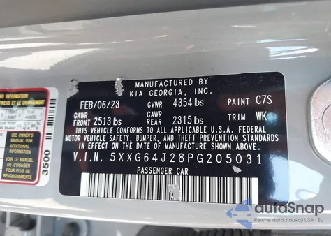 2023 Kia K5 Gt-Line from USA, damaged, VIN 5XXG64J28PG205031